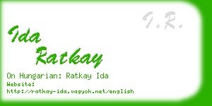 ida ratkay business card